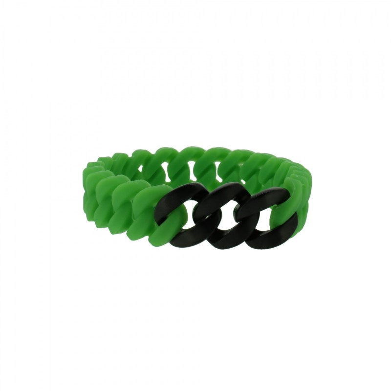 HANSE-KLUNKER MINI Damen Armband 107715 Edelstahl grün schwarz matt