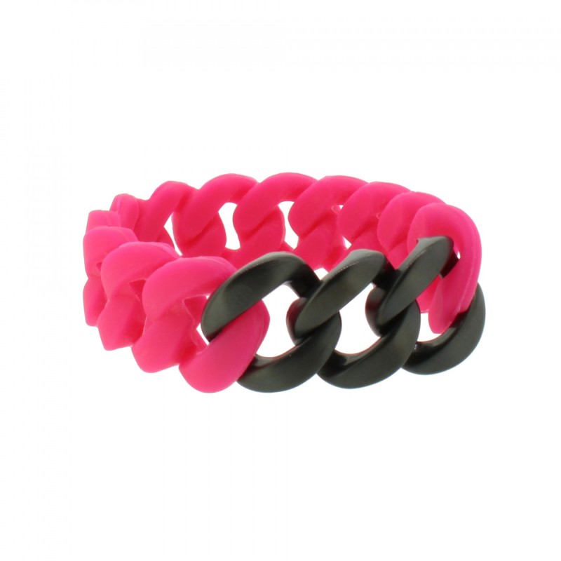 HANSE-KLUNKER ORIGINAL Damen Armband 107941 Edelstahl pink schwarz matt