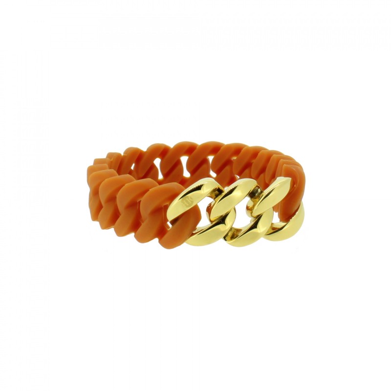 HANSE-KLUNKER MINI Damen Armband 107980 Edelstahl hellbraun gold
