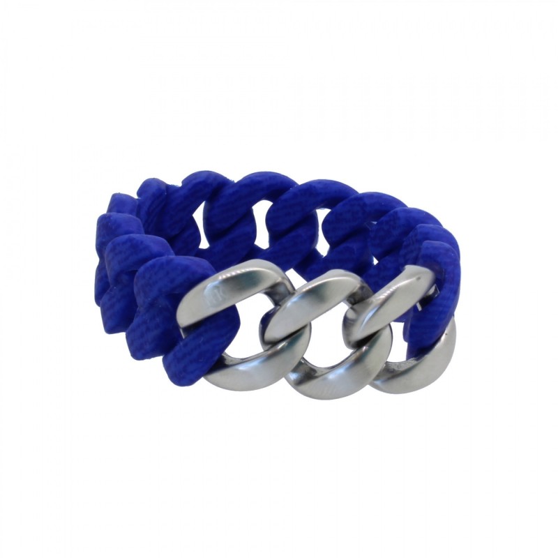 HANSE-KLUNKER ORIGINAL Damen Armband 107723 Edelstahl jeans marine blau silber matt
