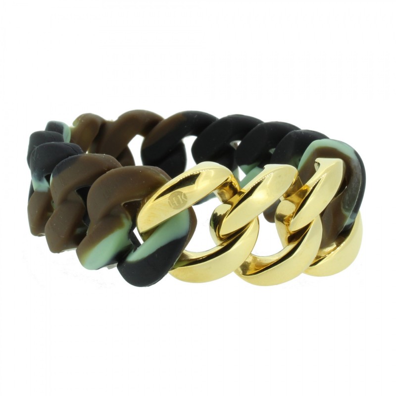 HANSE-KLUNKER ORIGINAL Damen Armband 106783 Edelstahl camouflage gold