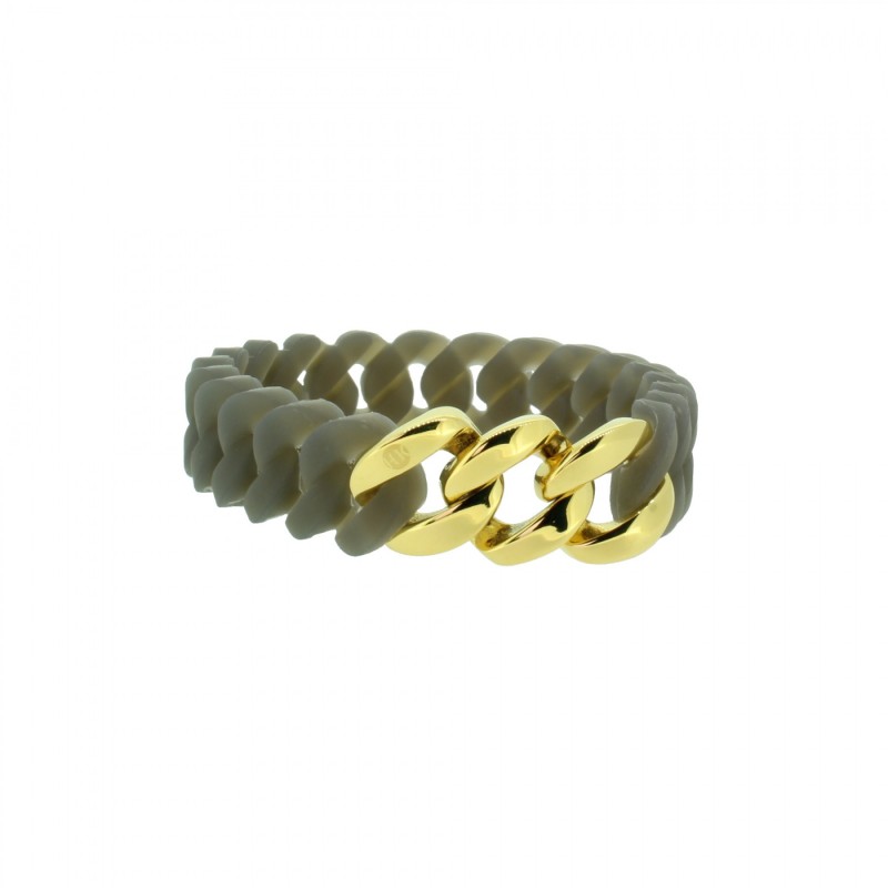 HANSE-KLUNKER MINI Damen Armband 107721 Edelstahl grau gold