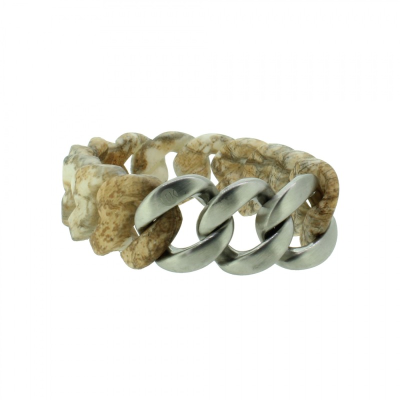 HANSE-KLUNKER ORIGINAL Damen Armband 107790 Edelstahl stone silber matt 