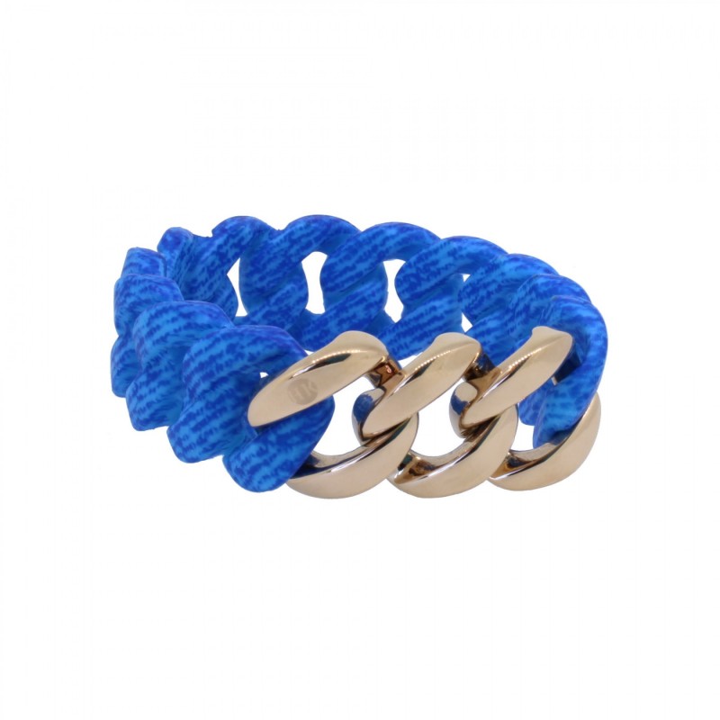 HANSE-KLUNKER ORIGINAL Damen Armband 107724 Edelstahl jeans aqua blau rosegold