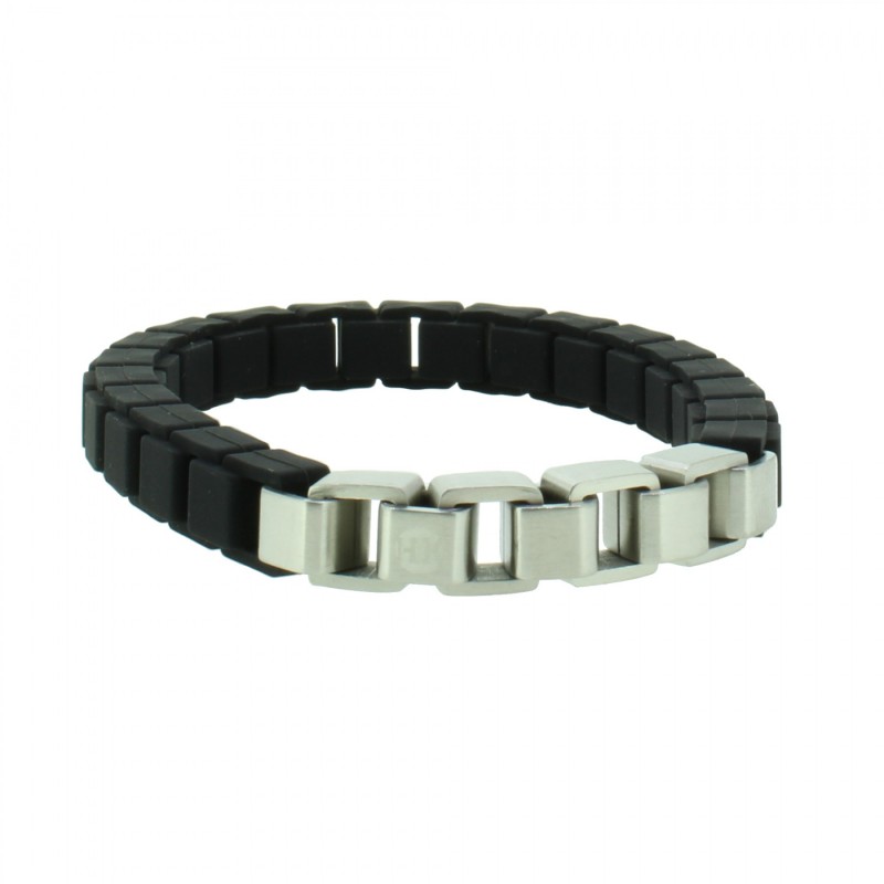 HANSE-KLUNKER FASHION Armband 108027 Edelstahl schwarz silber matt