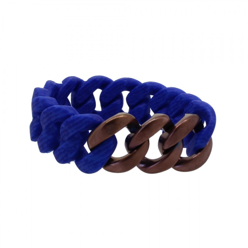 HANSE-KLUNKER ORIGINAL Damen Armband 107705 Edelstahl jeans marine blau bronze matt
