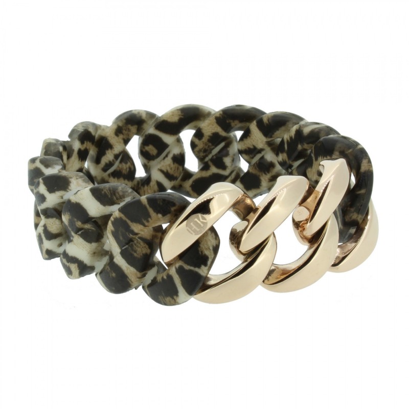 HANSE-KLUNKER ORIGINAL Damen Armband 107037 Edelstahl leopard rosegold