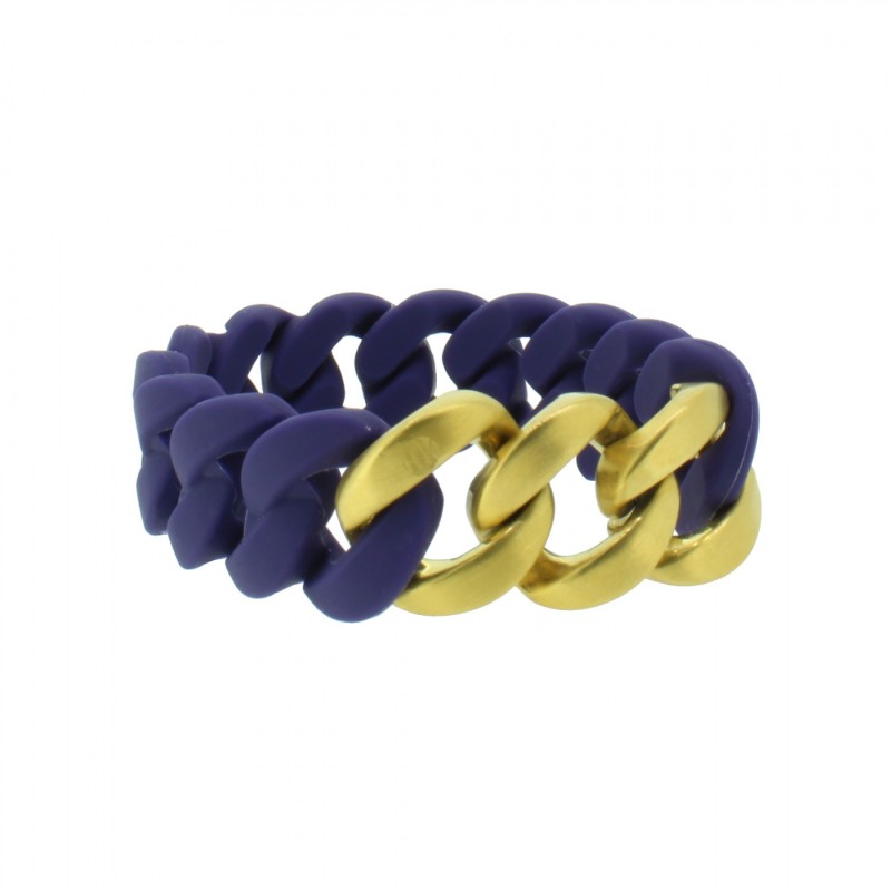 HANSE-KLUNKER ORIGINAL Damen Armband 107923 Edelstahl nachtblau gold matt