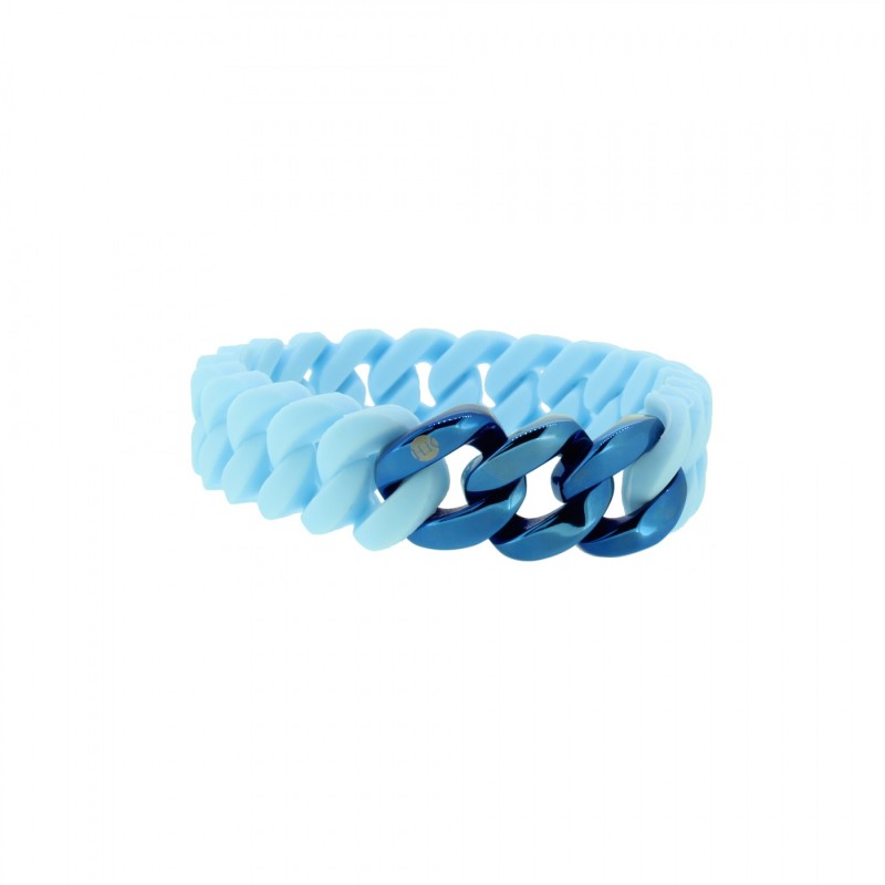 HANSE-KLUNKER MINI Damen Armband 107708 Edelstahl hellblau blau
