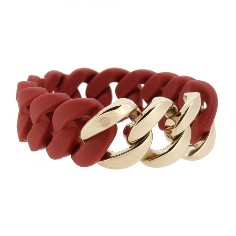 HANSE-KLUNKER ORIGINAL Damen Armband 106786 Edelstahl Marsala rot rosegold